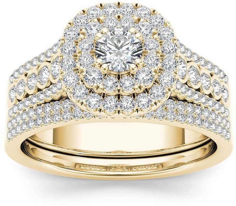 Princess cut carat moissanite ring set for women, engagement ring