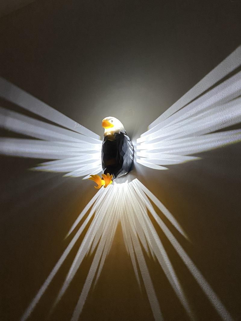 LED projection eagle wall lamp with remote control, Psyduck electric toy decoration elf sound-activated ambient light, creative design