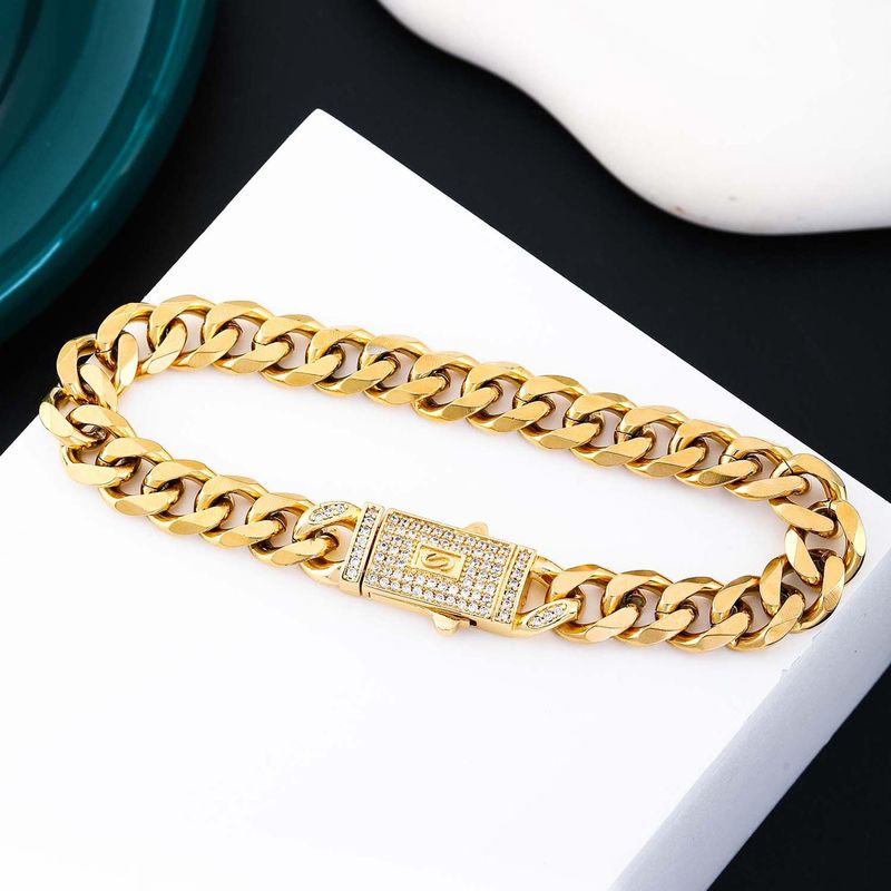New Style Hip-hop Cuban Double-layer Bracelet, ins Light Luxury, Trendy and Cool Bracelet, Fashionable and Personalized Cuban Chain 复制