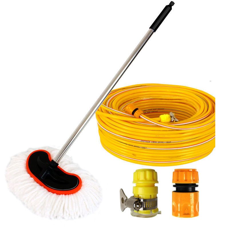 Car wash mop with water supply, car wash brush, soft bristle multi-functional car cleaning mop, car-specific brush, water-through car wash tool