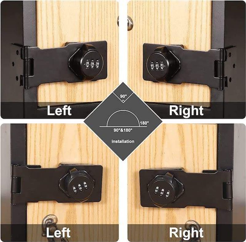 Keyless steel cabinet combination lock, bedroom password lock, modern design, iron core, black surface treatment, easy to install 1 sales Language