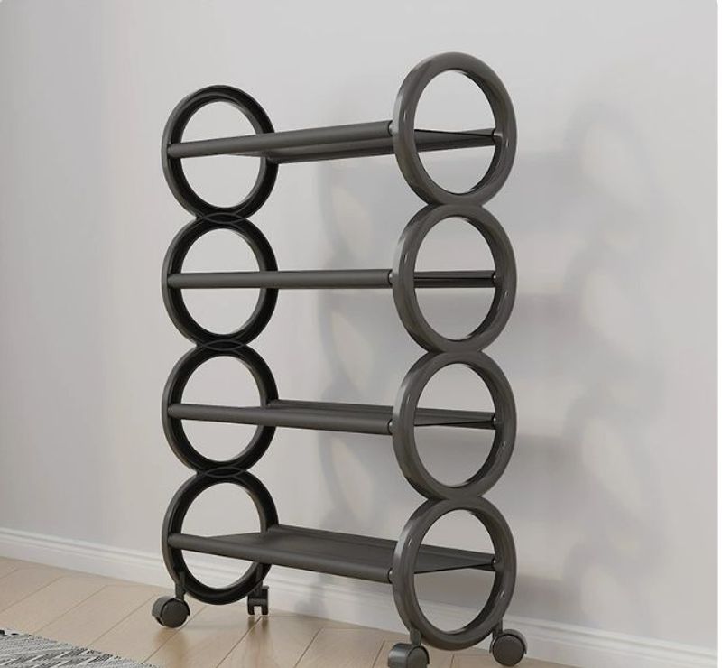 Modern minimalist multi-layer shoe storage rack made of PP material, dustproof type, suitable for entryways and narrow home aisles