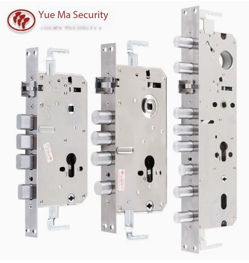 Yuema Multifunctional Stainless Steel Lock Body, Square Bolt, Cylindrical Anti-Jam Gear, Double Active & Double Quick Smart Lock Body for Security Doors