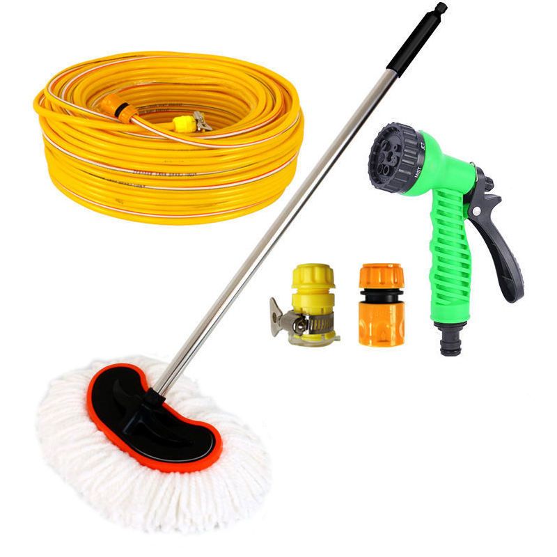 Car wash mop with water supply, car wash brush, soft bristle multi-functional car cleaning mop, car-specific brush, water-through car wash tool