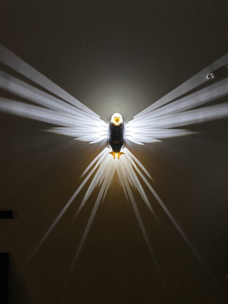 LED projection eagle wall lamp with remote control, Psyduck electric toy decoration elf sound-activated ambient light, creative design