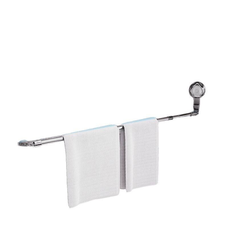 Suction cup towel rack, multi-functional, drill-free, strong wall-mounted bath towel rack, bathroom shelf, telescopic suction cup towel bar