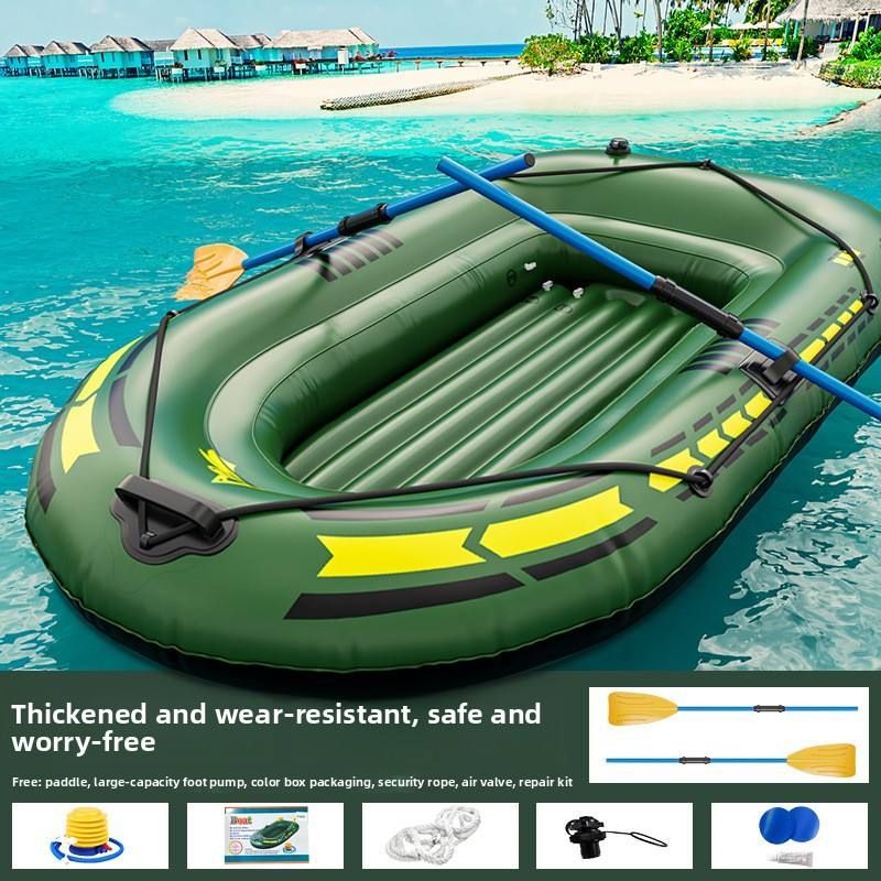 New inflatable kayak, rubber boat, thickened fishing boat, double-person outdoor hovercraft on water, inflatable PVC boat