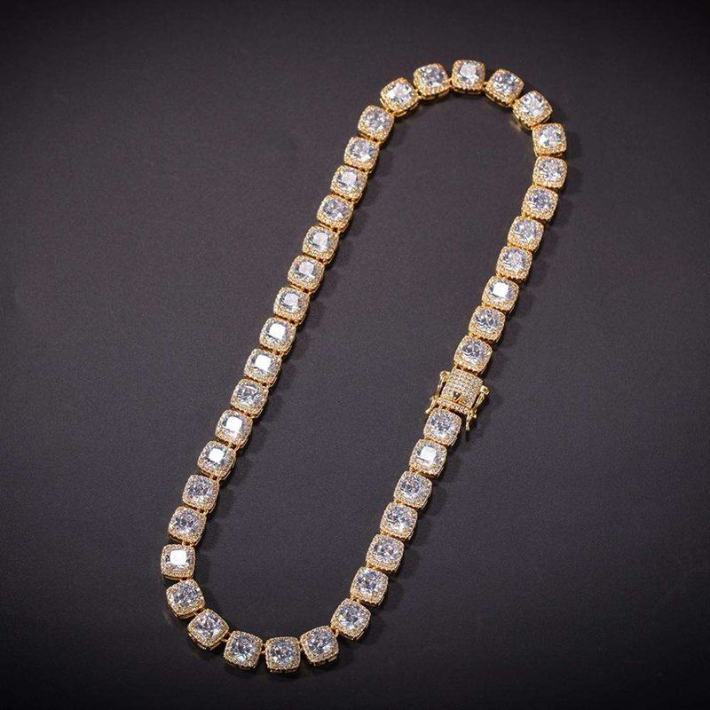 Round double-layer alloy light luxury style Cuban personality necklace collarbone sexy disco outfit