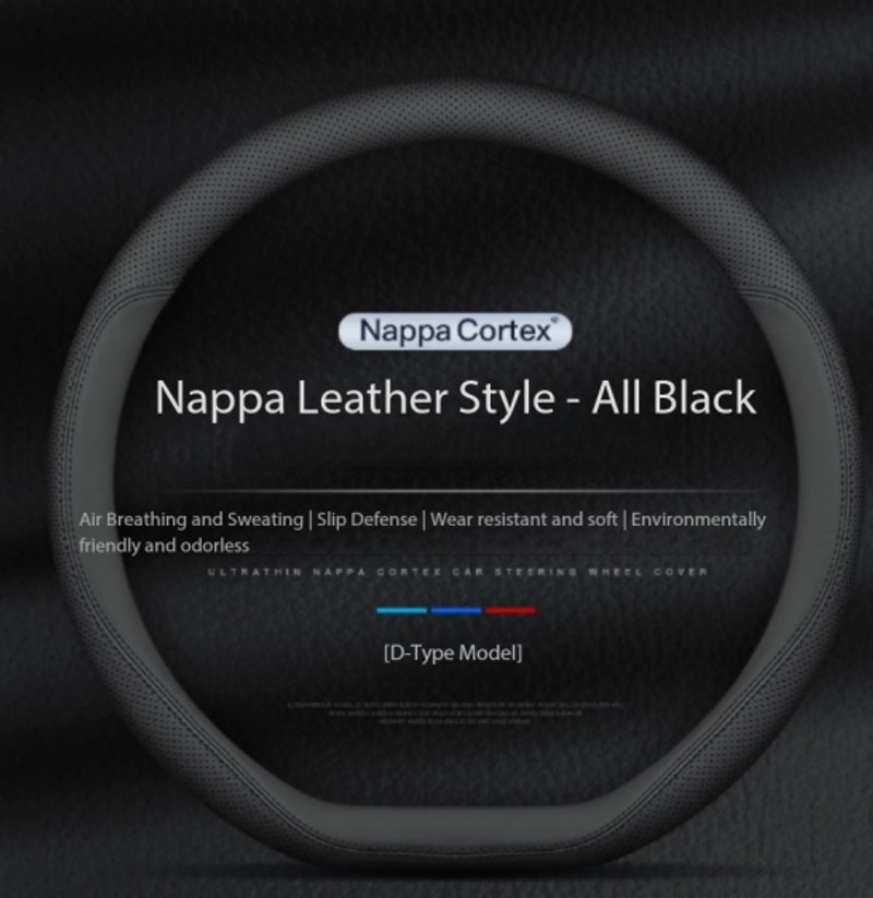 Genuine Leather Steering Wheel Cover for Nissan, Compatible with 14th Gen Sylphy, Teana, Tiida, Sunny, Qashqai, X-Trail and Kicks