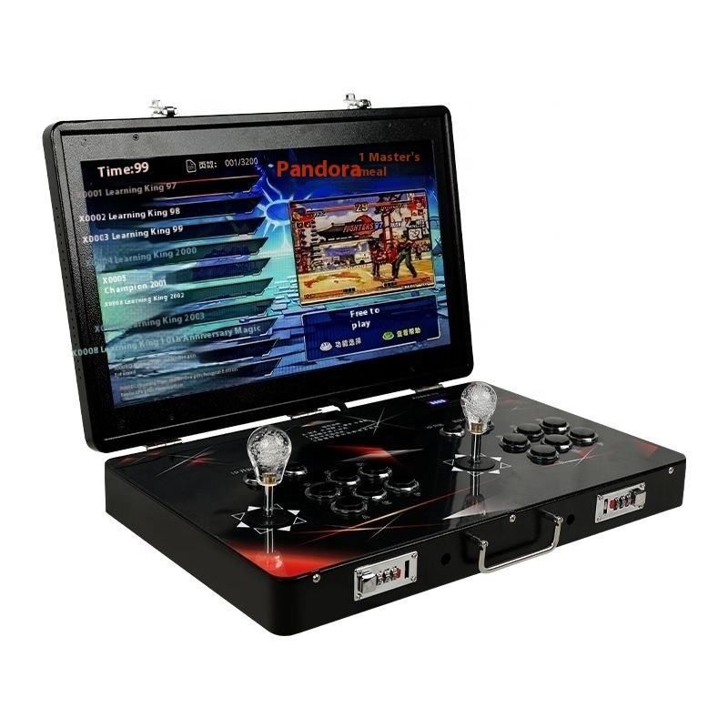 17.5-inch foldable portable dual-joystick game console, classic retro desktop flip-top fighting arcade machine