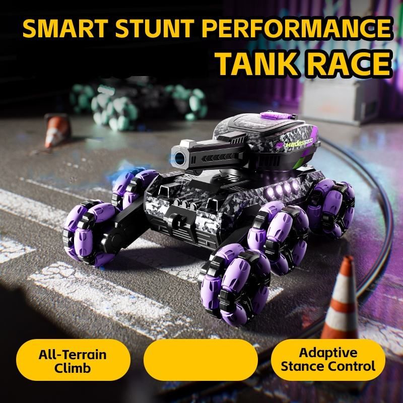 4DRC 8-Wheel Stunt Y13 Remote Control Water Bomb Launching Tank Car, Children's Toy Gesture Induction Off-Road Vehicle