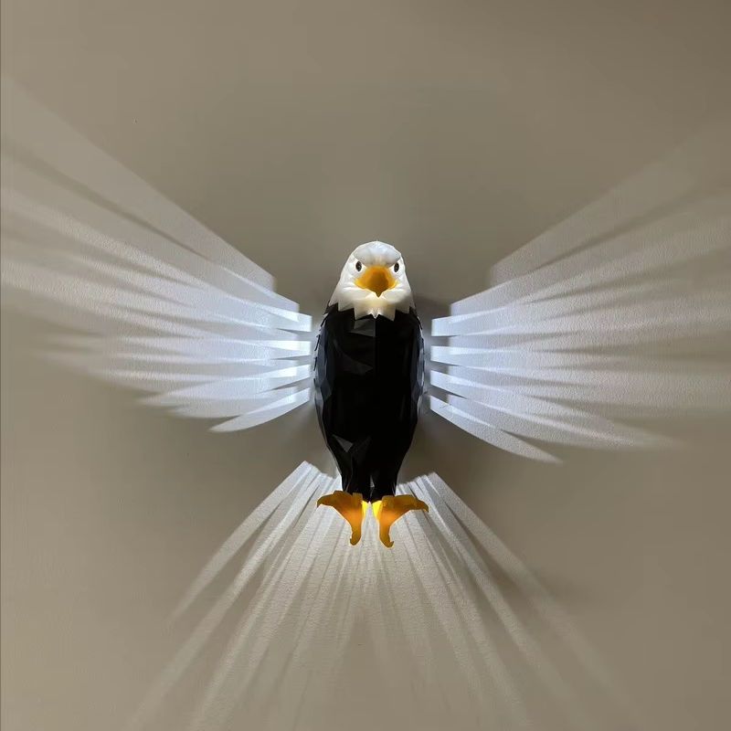 LED projection eagle wall lamp with remote control, Psyduck electric toy decoration elf sound-activated ambient light, creative design