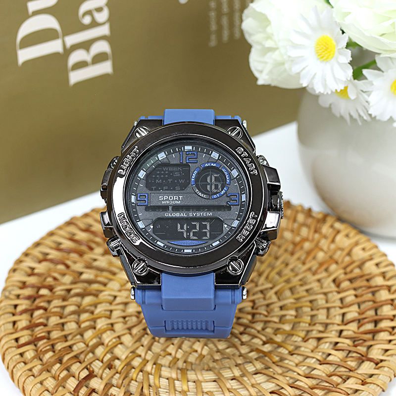 Large Dial Fashion Multi-Function Dual-Display Waterproof Luminous Electronic Watch