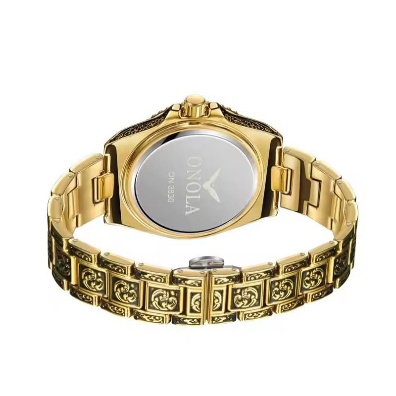 Genuine Fashion Brand ONOLA Retro Gold Men's Quartz Waterproof Watch