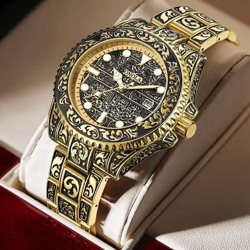 Genuine Fashion Brand ONOLA Retro Gold Men's Quartz Waterproof Watch