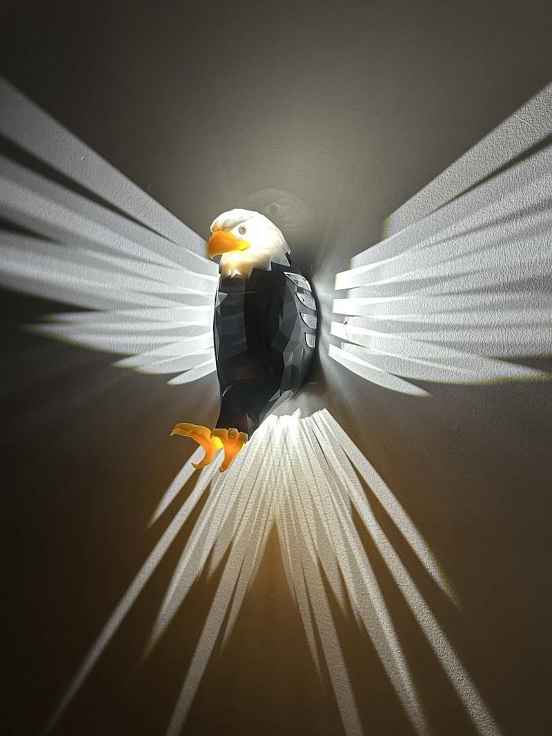 LED projection eagle wall lamp with remote control, Psyduck electric toy decoration elf sound-activated ambient light, creative design