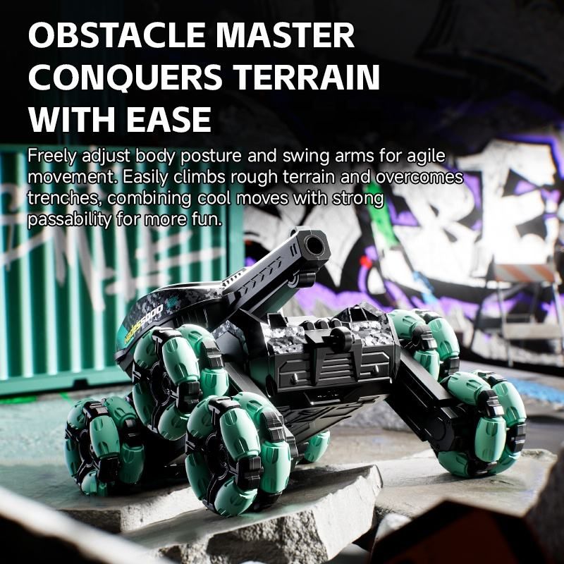 4DRC 8-Wheel Stunt Y13 Remote Control Water Bomb Launching Tank Car, Children's Toy Gesture Induction Off-Road Vehicle