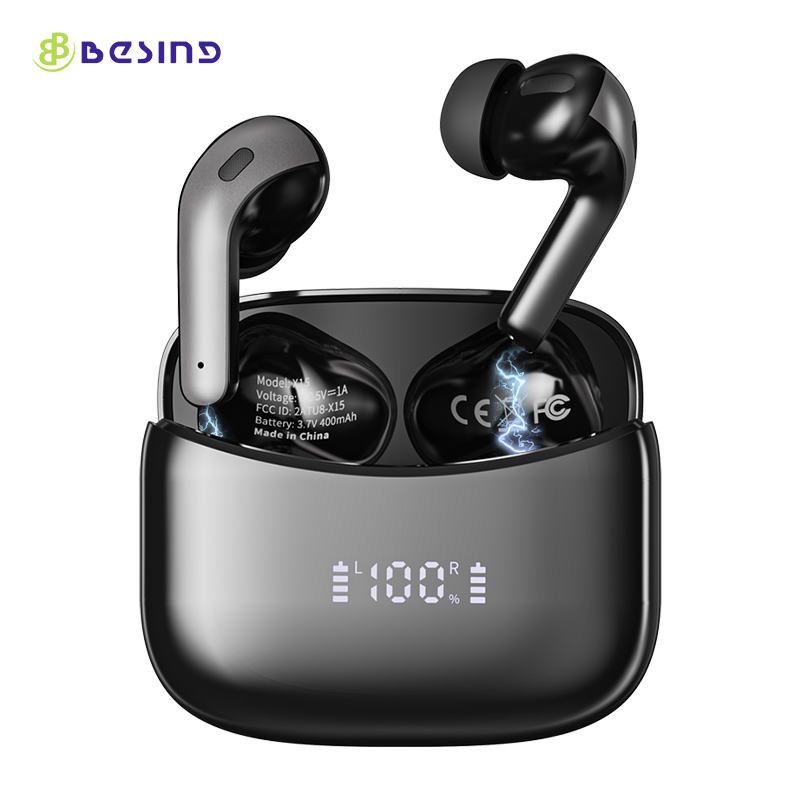Ultra-long battery life digital display in-ear noise-canceling true wireless earbuds Shenzhenhuaqiangbei digital Bluetooth cross-border export digital display