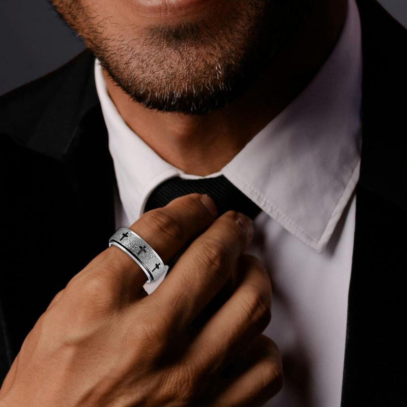 Cross ring, spinner ring, fortune-turning ring, stress-relieving and anxiety-reducing ring