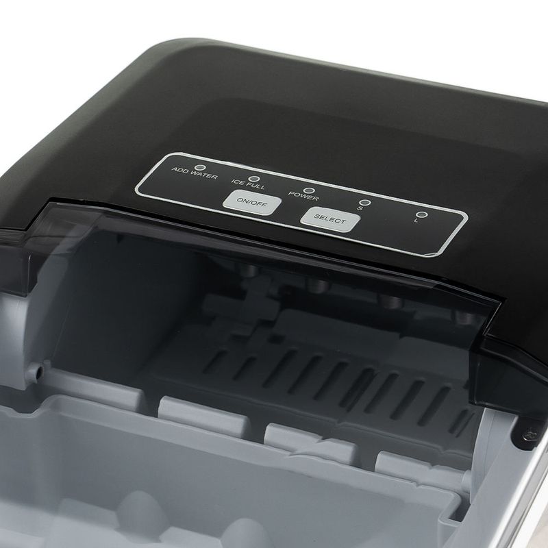 Small ice maker with stainless steel shell, suitable for home, dormitory, and mini bedroom use, fully automatic and multifunctional 15KG cube ice machine