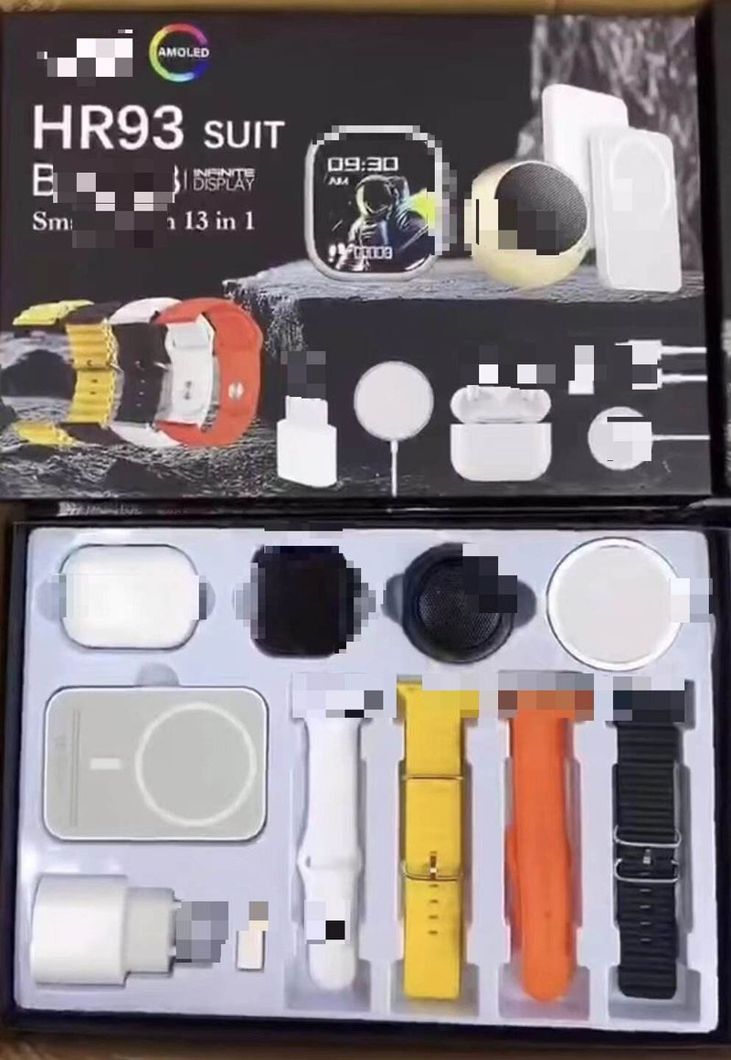 New HR93suit Smart Watch for Men Bluetooth Call Earphone Set Multi-functional Sports Health Pedometer