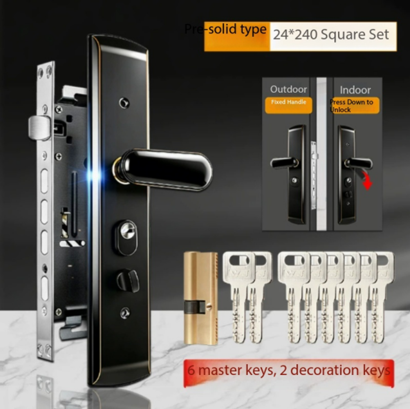 Available in various styles and colors, square tongue multi-functional stainless steel lock body, cylindrical anti-jam gear, double active double quick smart anti-theft door lock body