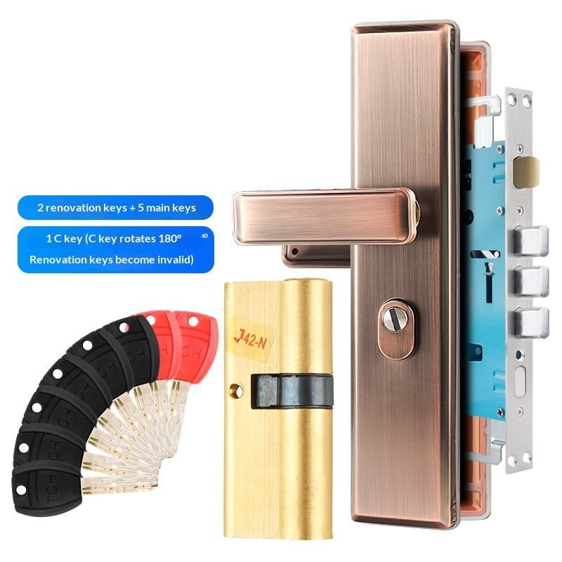 Available in various styles and colors, square tongue multi-functional stainless steel lock body, cylindrical anti-jam gear, double active double quick smart anti-theft door lock body