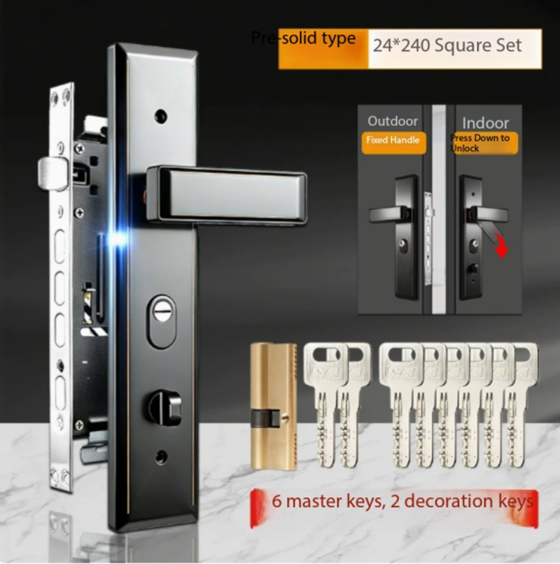 Available in various styles and colors, square tongue multi-functional stainless steel lock body, cylindrical anti-jam gear, double active double quick smart anti-theft door lock body