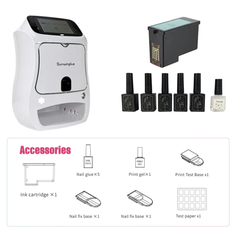 Wireless Nail Printer with WiFi and Bluetooth for Coloring and Spray Painting, Commercial Use with Automatic Drying Function