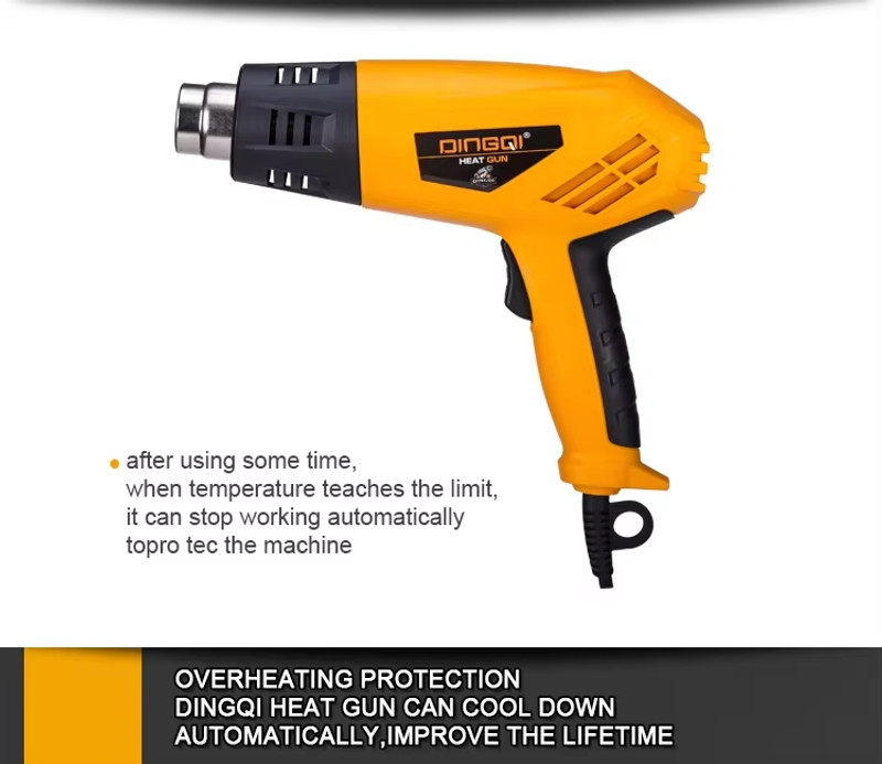 2000W Industrial Electric Heat Gun Dual Temperature Hot Air Blower for Shrink Wrapping Paint Removal and Plastic Welding