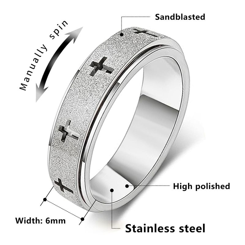 Cross ring, spinner ring, fortune-turning ring, stress-relieving and anxiety-reducing ring