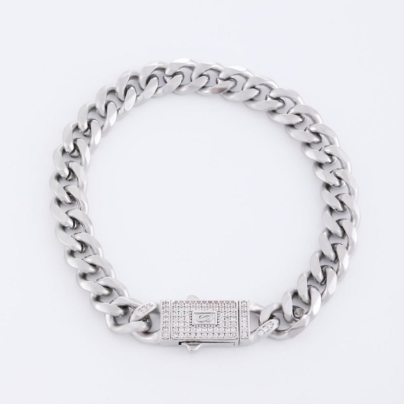 New Style Hip-hop Cuban Double-layer Bracelet, ins Light Luxury, Trendy and Cool Bracelet, Fashionable and Personalized Cuban Chain 复制