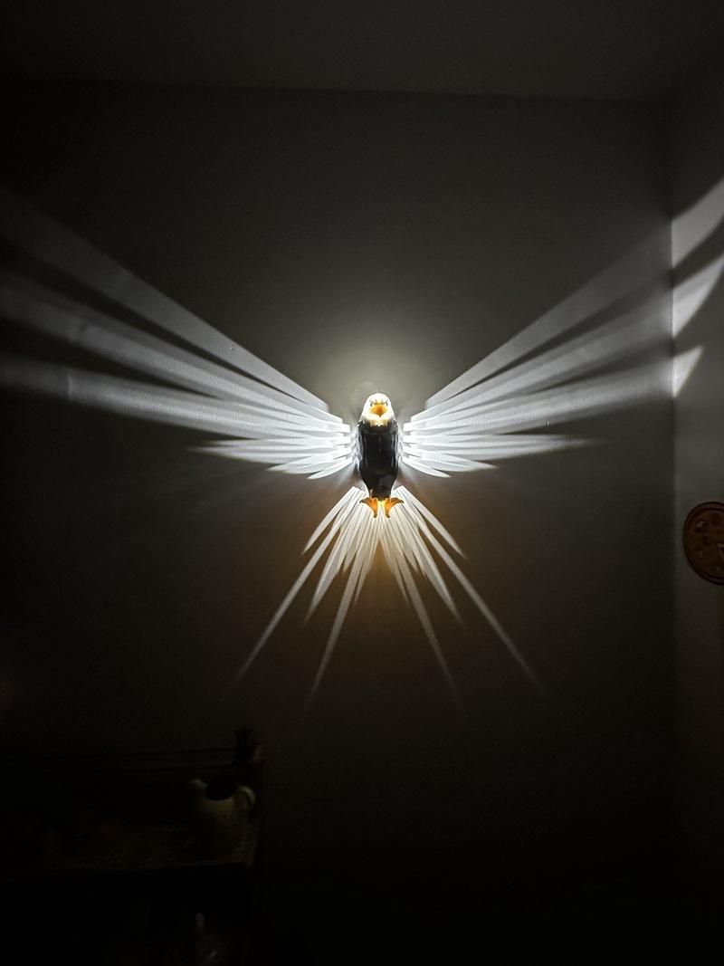 LED projection eagle wall lamp with remote control, Psyduck electric toy decoration elf sound-activated ambient light, creative design