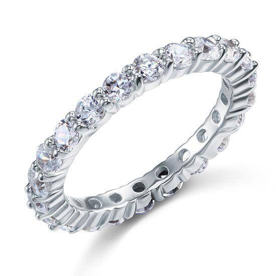 Diamond Wedding Rings Australia  2.25ct Daimond Eternity Ring, 3.00mm Round Cut, 925 Sterling Silver