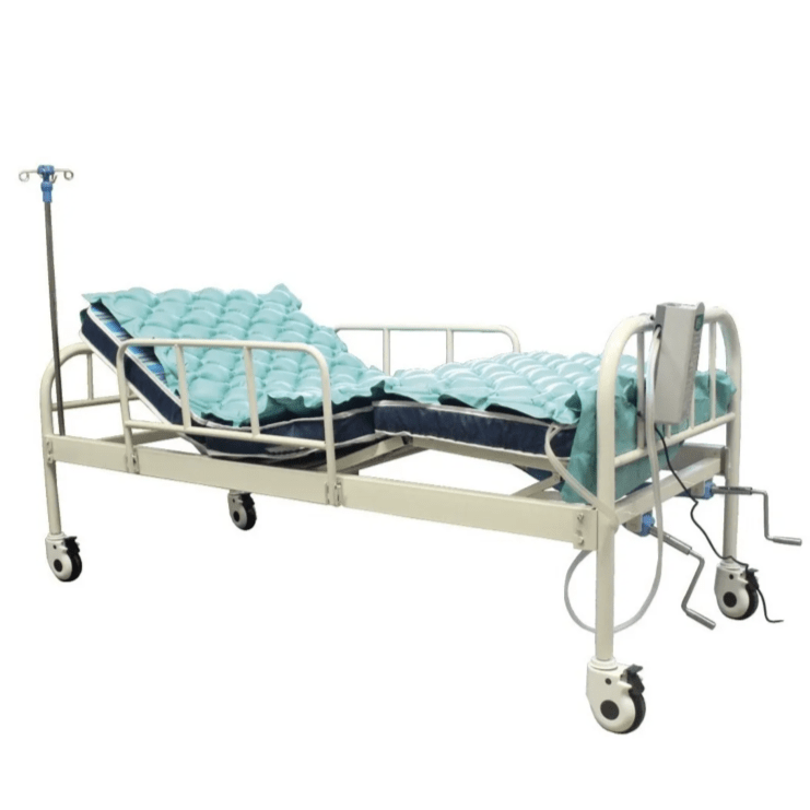 Cama Hospitalaria Manual Con 2 Colchon Antiescaras Presion Alterna