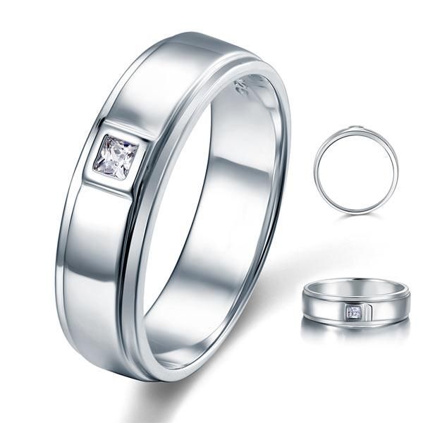 Average Price For Engagement Ring Australia  0.18ct Men's Contemporary Wedding Band Set In Sterling Silver 925