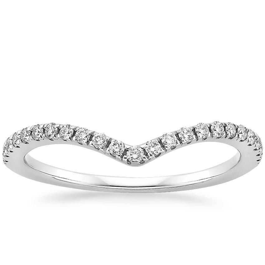 Average Price For Engagement Ring Australia  0.18ct Moissanite Wedding Band, Delicate Half Eternity Ring, Wish Bone Ring