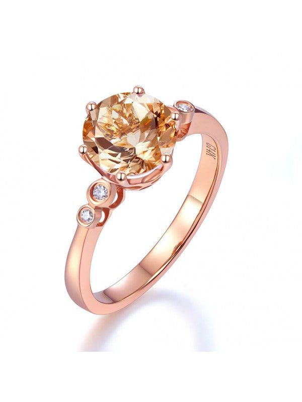 Wedding Ring Australia  1.20ct Rose Gold, Round Cut Morganite Engagement Ring, Available in All Metals