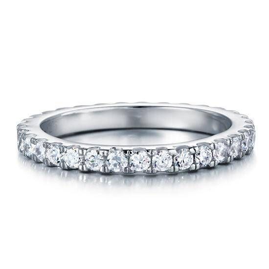 Cost Of Wedding In Singapore  Engagement Rings Christchurch Nz  0.70ct Full Diamond Eternity Ring, Round Brilliant Cut Diamonds, 925 Sterling Silver