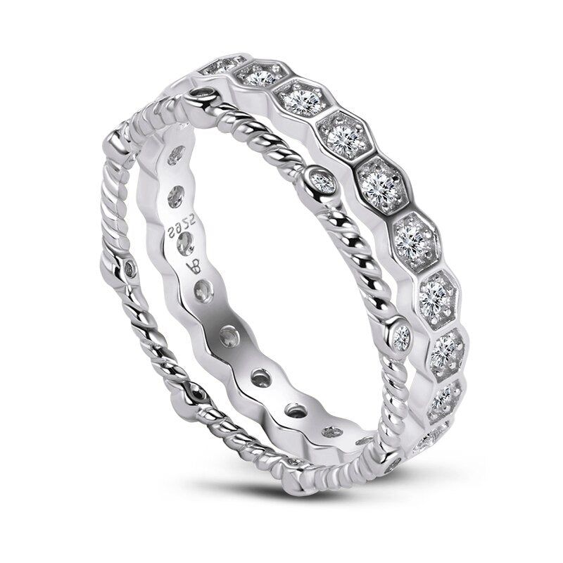 Cost Of Wedding Singapore  0.60ct Diamond Wedding Band, Full Eternity Ring, 925 Sterling Silver, x2 Ring Set