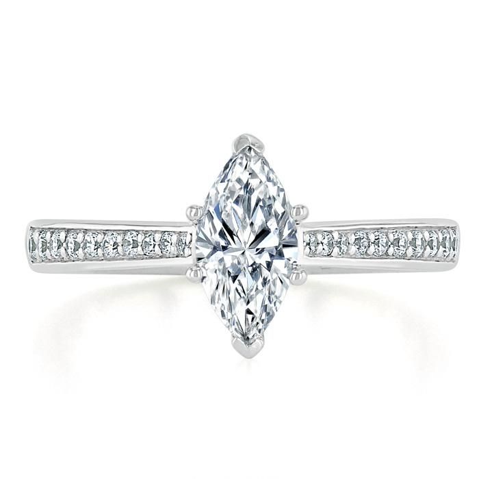 Diamond Wedding Bands Sydney  Marquise Cut Moissanite Engagement Ring, Classic Style