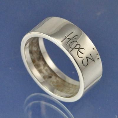 Cremation Ash Ring. Hidden Flat shank