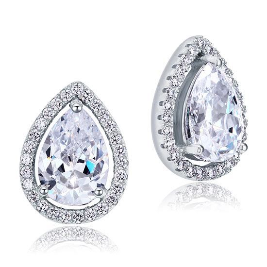 Gold Wedding Ring Price In Saudi Arabia  2.00ct each, Pear Cut Diamond Halo Stud Earrings, 925 Sterling Silver