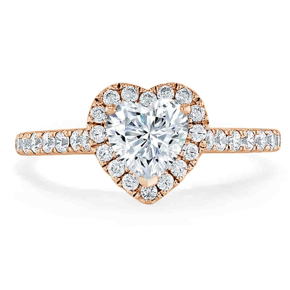 Engagement Rings Qatar  Heart Cut Moissanite Engagement Ring, Classic Halo