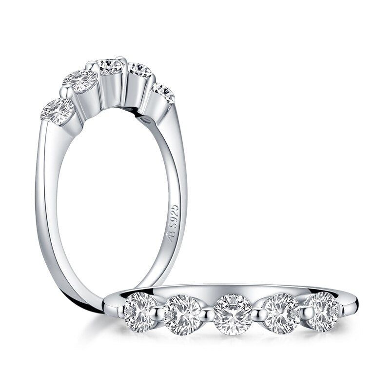 Wedding Band Sets Australia  0.75ct Diamond Wedding Band, Half Eternity Ring, 925 Sterling Silver