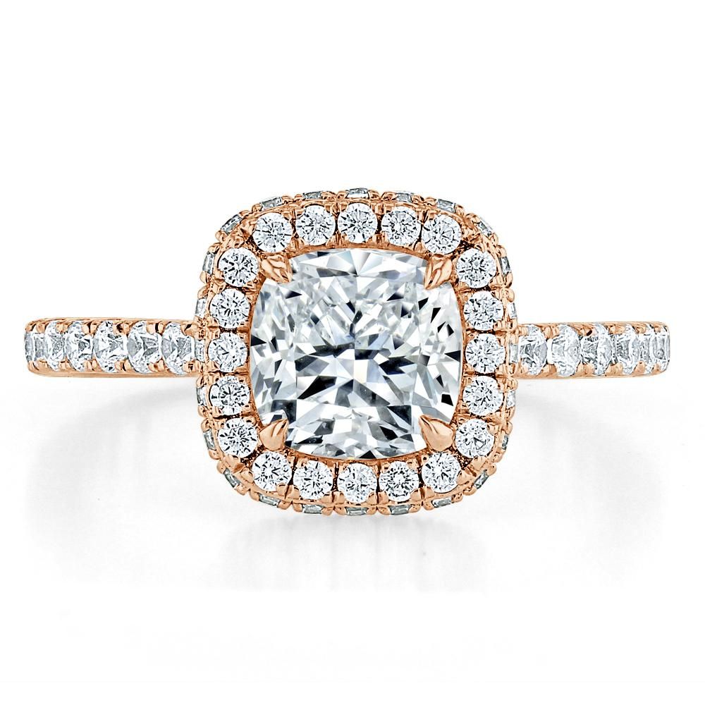 Wedding Ring Qatar Cushion Cut Moissanite Halo Engagement Ring, Tiffany Style