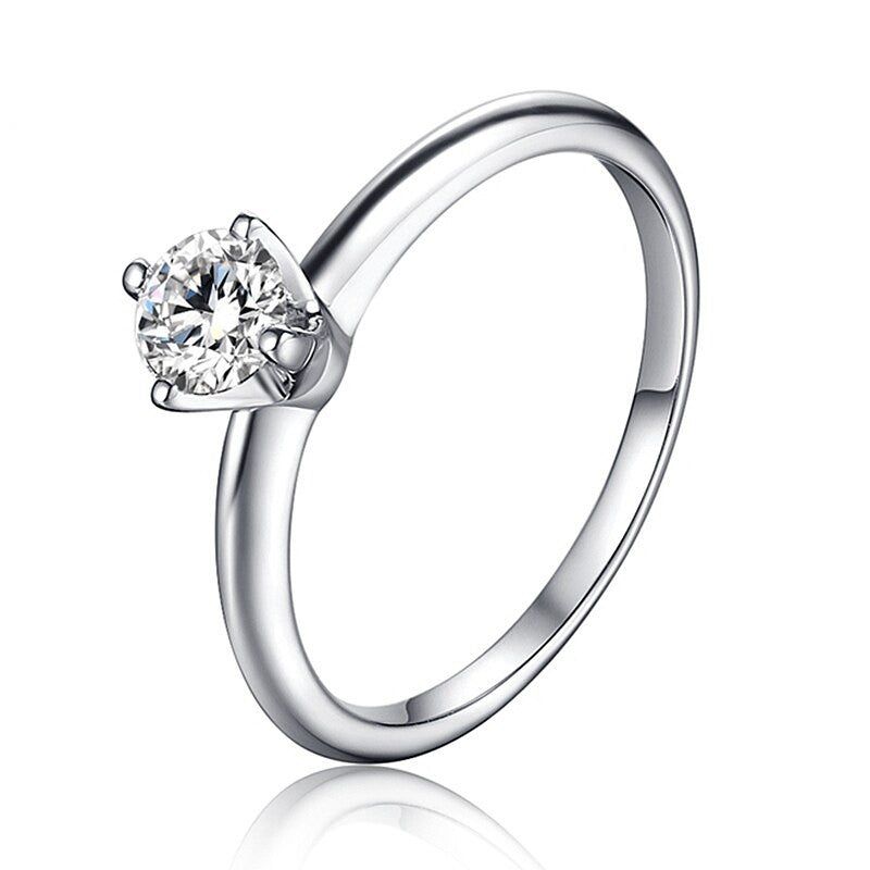 Wedding Rings Brisbane  0.50ct Round Cut Moissanite Engagement Ring, Available in White Gold or Platinum