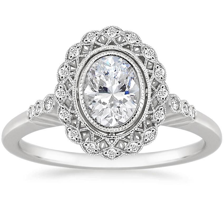 Custom Wedding Rings Adelaide  Lab-Diamond, Vintage Oval Cut Halo Engagement Ring