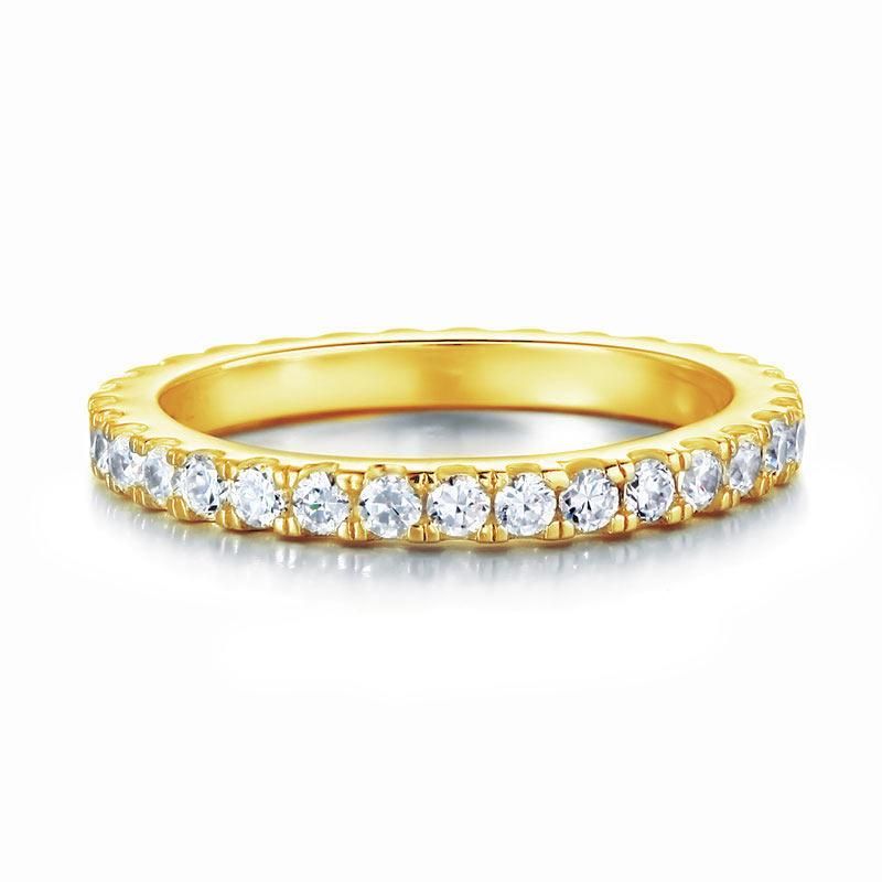 Cost Of Wedding In Singapore  Engagement Rings Christchurch Nz  0.70ct Full Diamond Eternity Ring, Round Brilliant Cut Diamonds, 925 Sterling Silver, Yellow Gold Plated