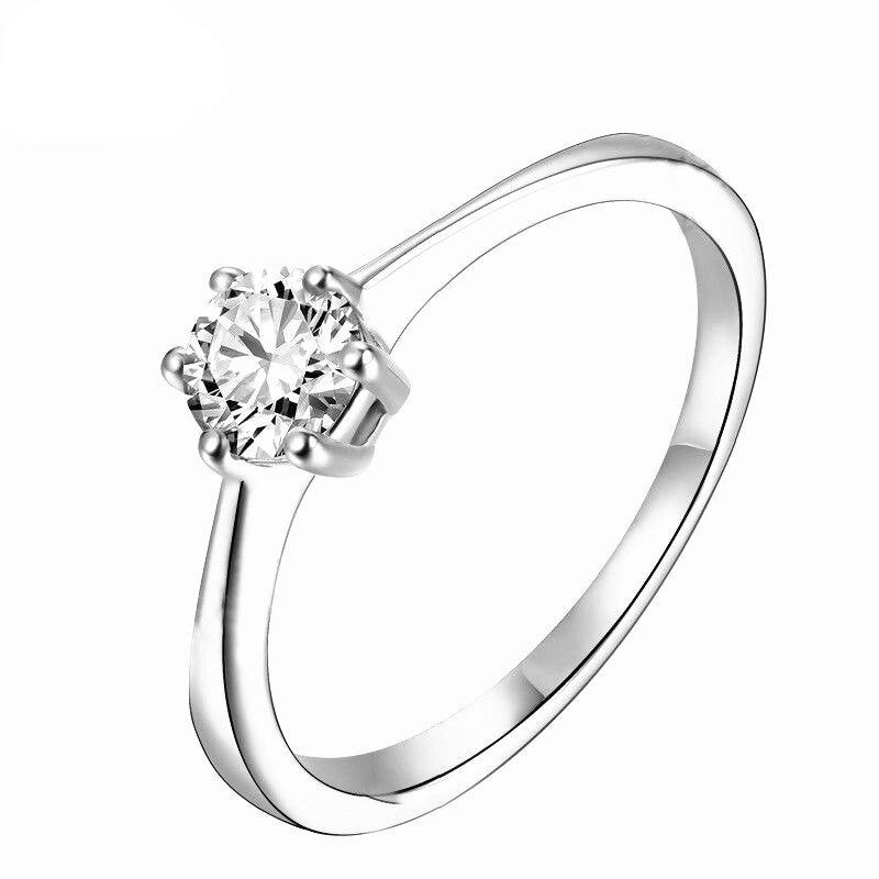 Wedding Rings Brisbane  0.50ct Round Cut Moissanite Engagement Ring, Available in White Gold or Platinum